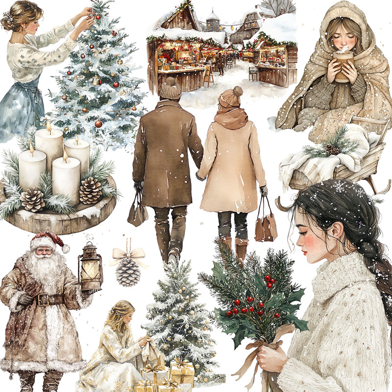 White Winter Christmas Sticker - Stationery Books 评论和价格