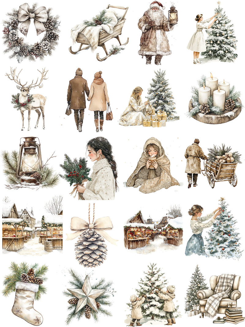 White Winter Christmas Sticker - Stationery Books 评论和价格