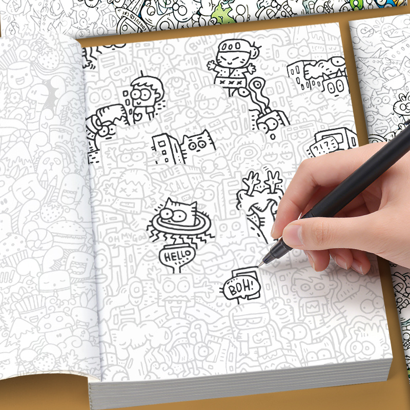 Stress-Relief Doodles Coloring - Adult Coloring Book Stress Relief 评论和价格
